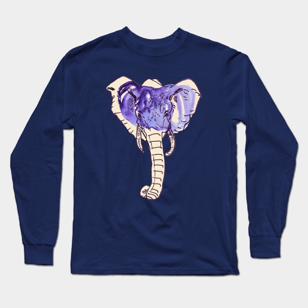 Arty Elephant Long Sleeve T-Shirt by minniemorrisart